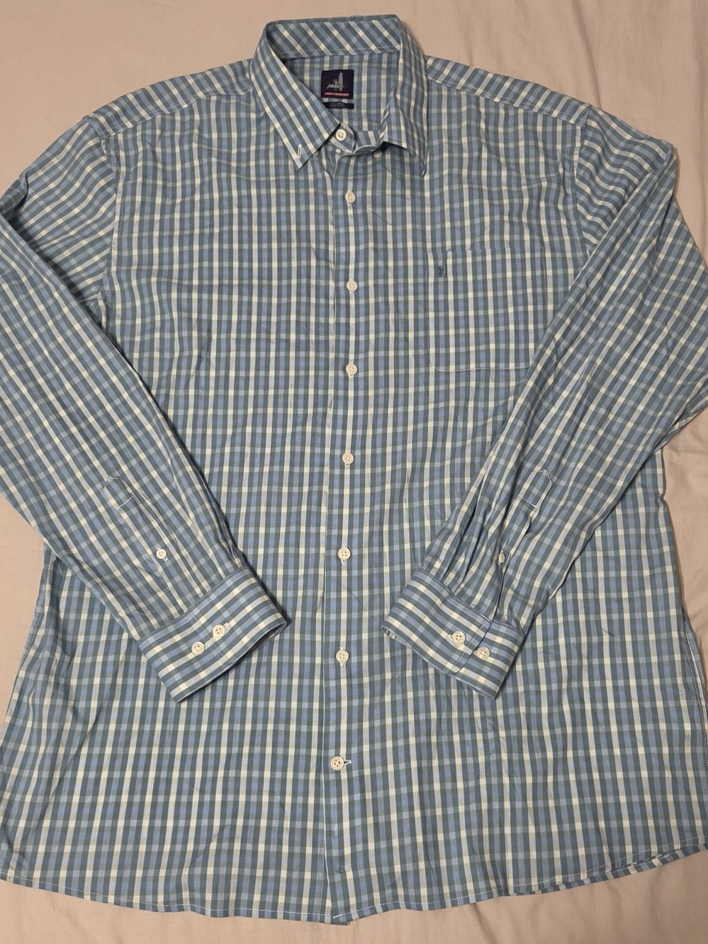 johnnie-O Mens XXL Prep-Formance Button Down Shirt Mojito Plaid